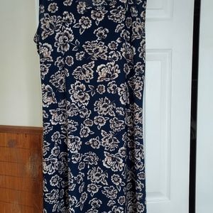 Jon & Anna navy blue with tan print dress, size XL